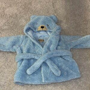 BearPaw Cozy Blue Bear Hooded Kids Robe